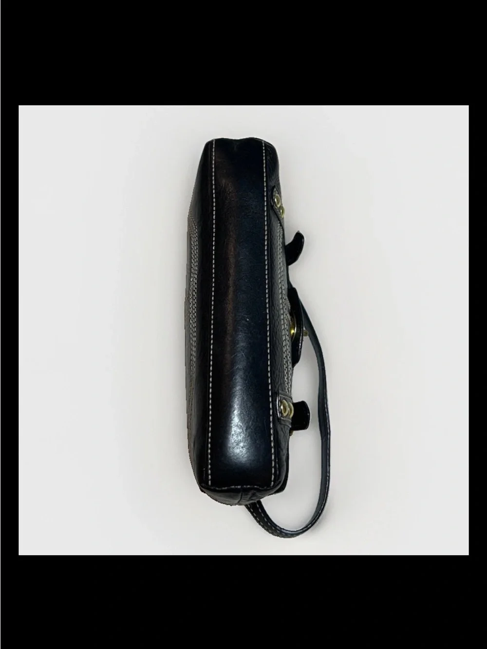 Coach Wristlet Hamptons Miranda Flap, Brass Turn-Lock,Black Leather 2007 Ltd. Ed